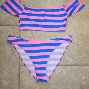Boohoo 2 piece striped bikini SIZE 6